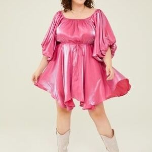 ARULA Pink Off-Shoulder Dress